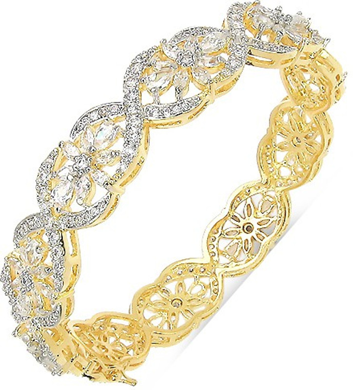 Johareez Brass Cubic Zirconia Gold-plated Bracelet