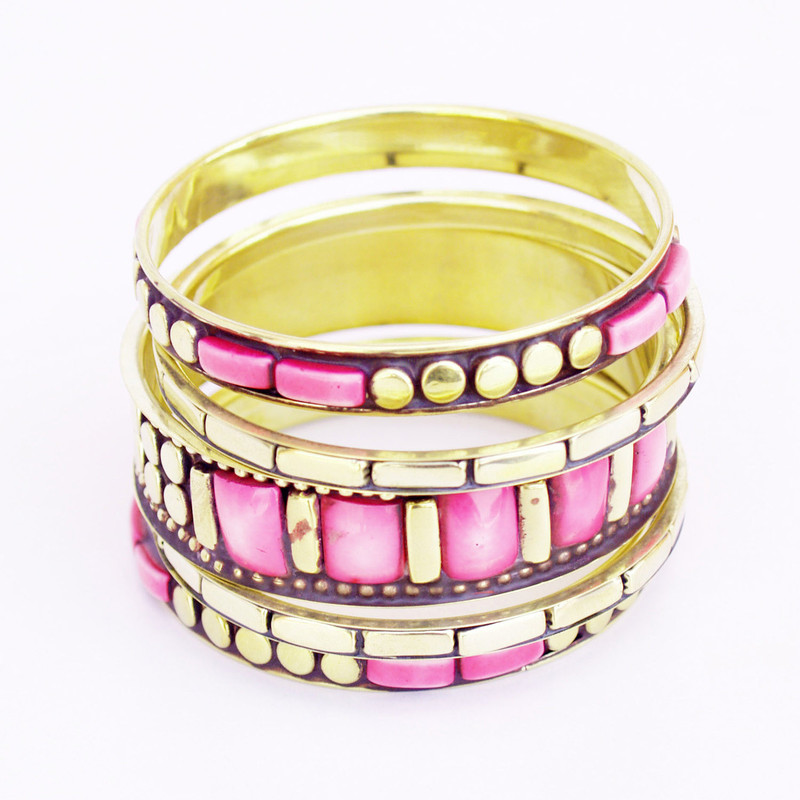 VR Designers Copper Bangle Set(Pack of 5)