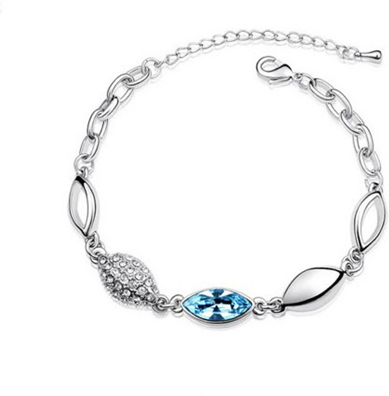 Silver Shoppee Alloy Cubic Zirconia Rhodium Bracelet
