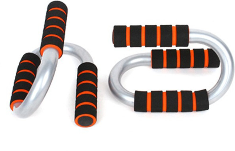 Magson Fitness S Shape Push-up Bar(Black, Blue)