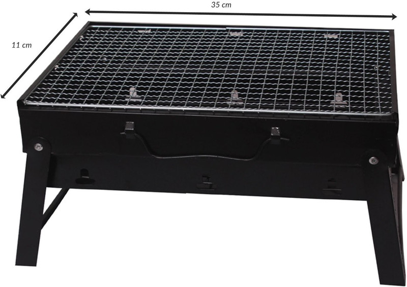 Alfa Mart BarbecueBasketFoldableforRoastBBQPortableGrillingBasketwithWoodHandle Charcoal Grill