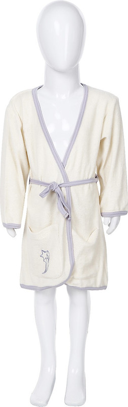 Eco Organic Life Style Off White, Pleasing Purple Large Bath Robe(1 Bath Robe, For: Baby Boys & Baby Girls, Off White, Pleasing Purple)