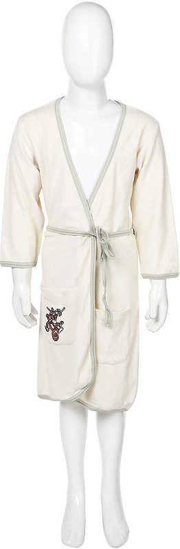 Eco Organic Life Style Off White, Alluring Green Large Bath Robe(1 Bath Robe, For: Baby Boys & Baby Girls, Off White, Alluring Green)