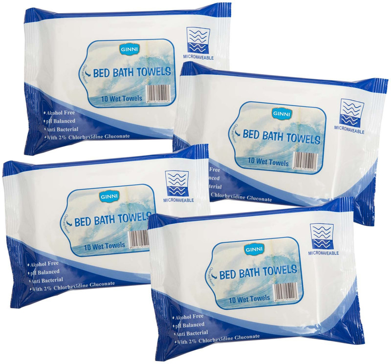 Ginni Bed Bath Wipes (For Sponge Bath)(pack of 4)(10 bathing wipes in each pack)
