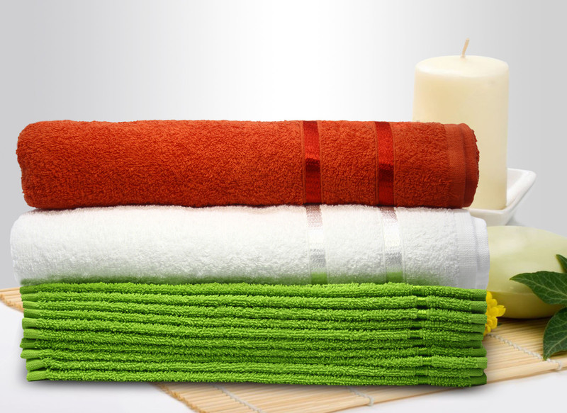 Story@Home Cotton Bath & Hand Towel Set(Pack of 12, White, Green) RS.799 (55.00% Off) - Flipkart