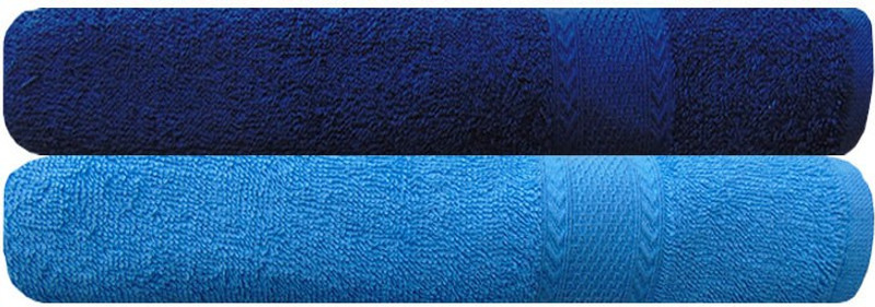 Akin Cotton 450 GSM Bath Towel(Pack of 2, Blue)