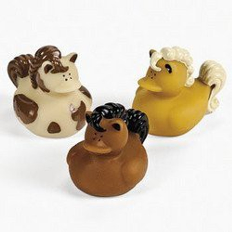 Fun Express 12 Horse Rubber Duckys Bath Toy(Multicolor)