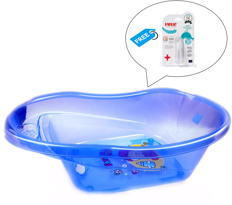 Farlin Baby Angel Bath Tub With Finger Type Toothbrush(Blue)