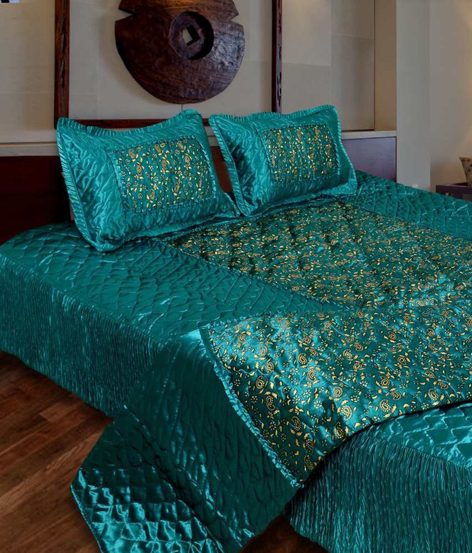 fashionadobe Satin Bedding Set(Green)
