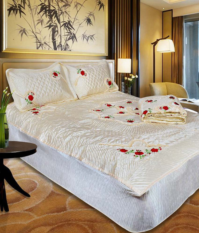 fashionadobe Satin Bedding Set(White)