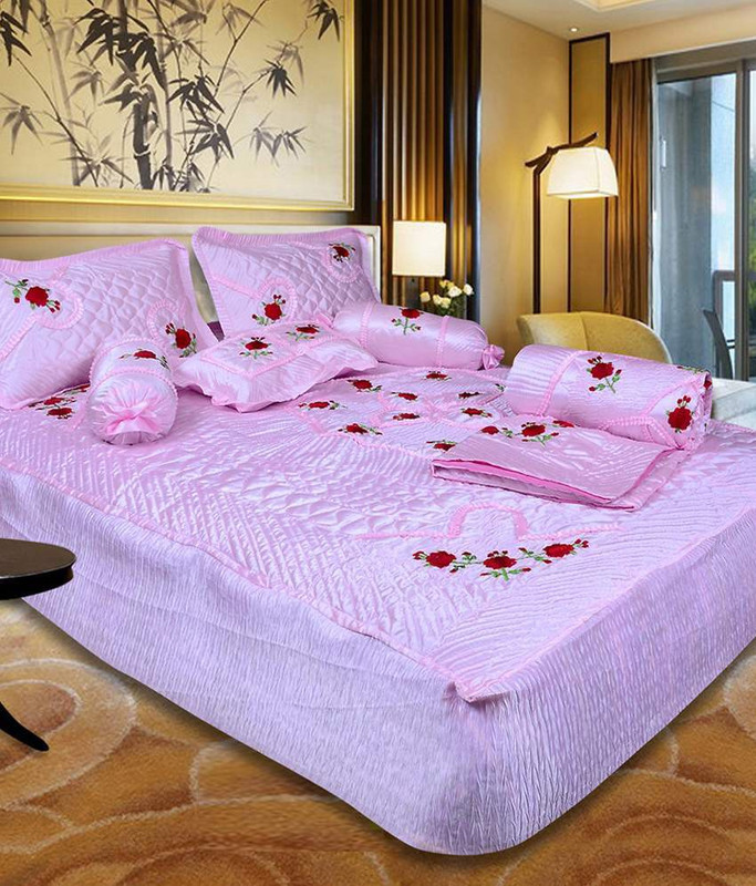 fashionadobe Satin Bedding Set(Pink)