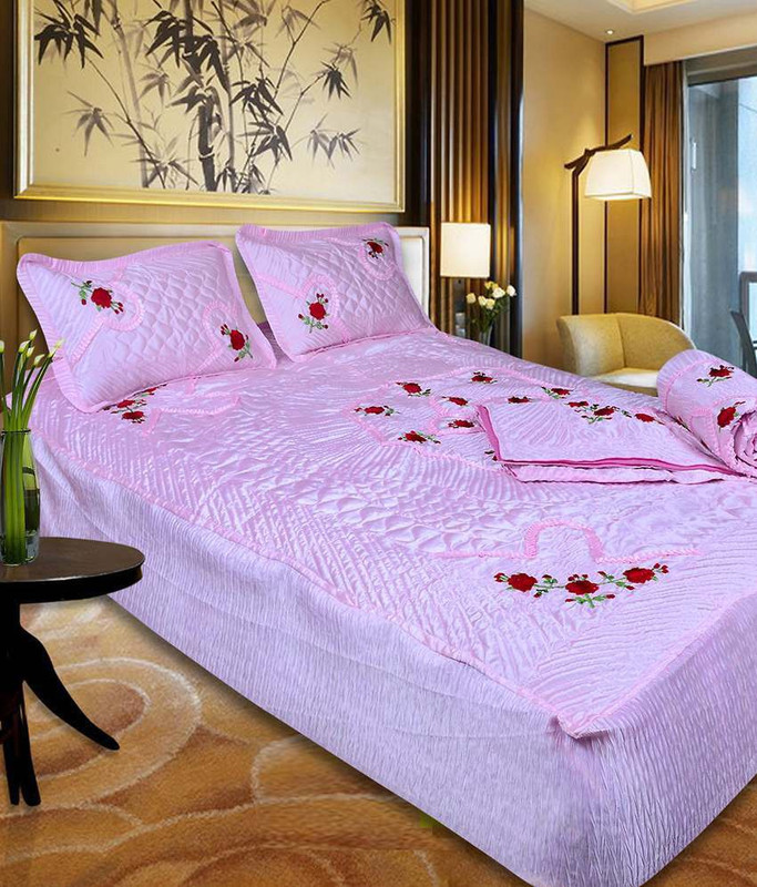 fashionadobe Satin Bedding Set(Pink)
