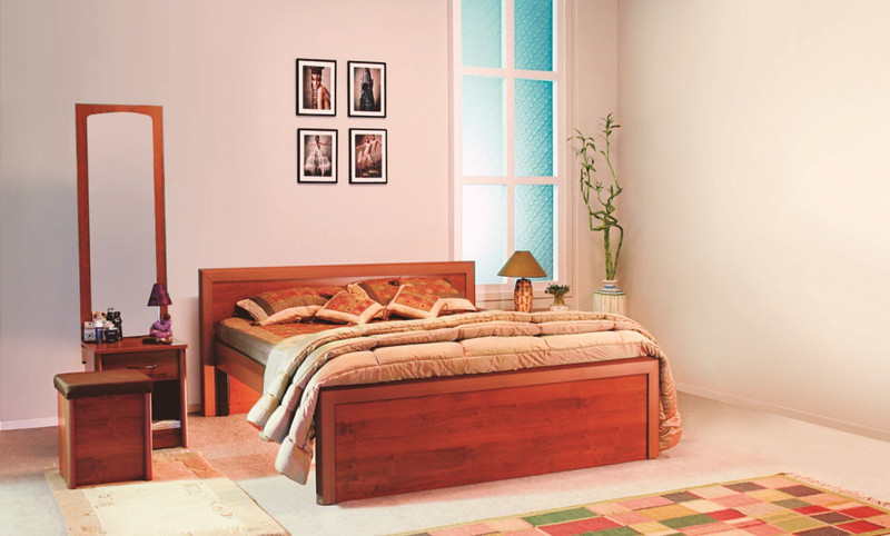 Godrej Interio Engineered Wood Bed + Side Table + Wardrobe + Dressing Table(Finish Color - Walnut)