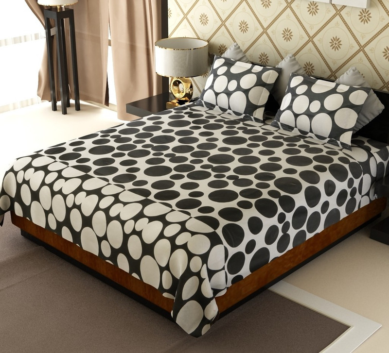 Home Candy 144 TC Cotton Double Geometric Bedsheet(Pack of 1, White, Black) RS.1600 (71.00% Off) - Flipkart