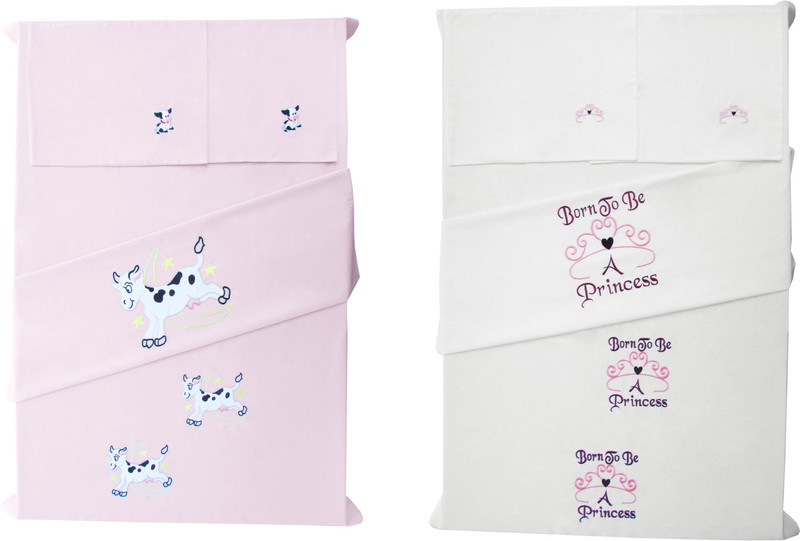 Baby Rap 200 TC Cotton Crib Embroidered Bedsheet(Pack of 4, Multicolor)