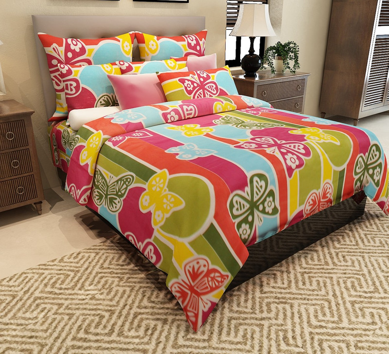Home Candy Cotton Cartoon Double Bedsheet(1 Double Bedsheet, 2 Pillow Covers, Multicolor) RS.756 (69.00% Off) - Flipkart