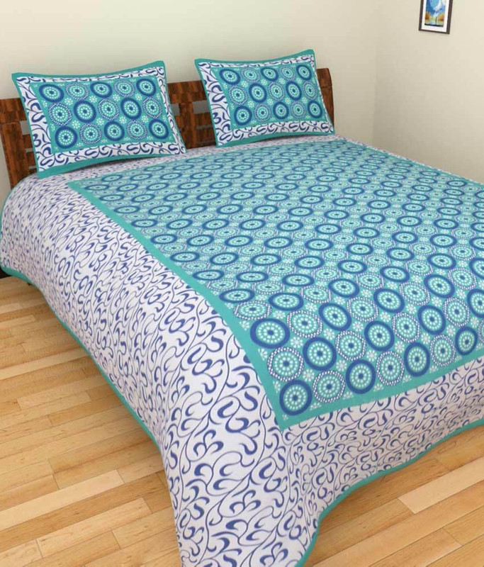 bella casa cotton 150 TC Cotton Double Floral Bedsheet(Pack of 1, Multicolor)