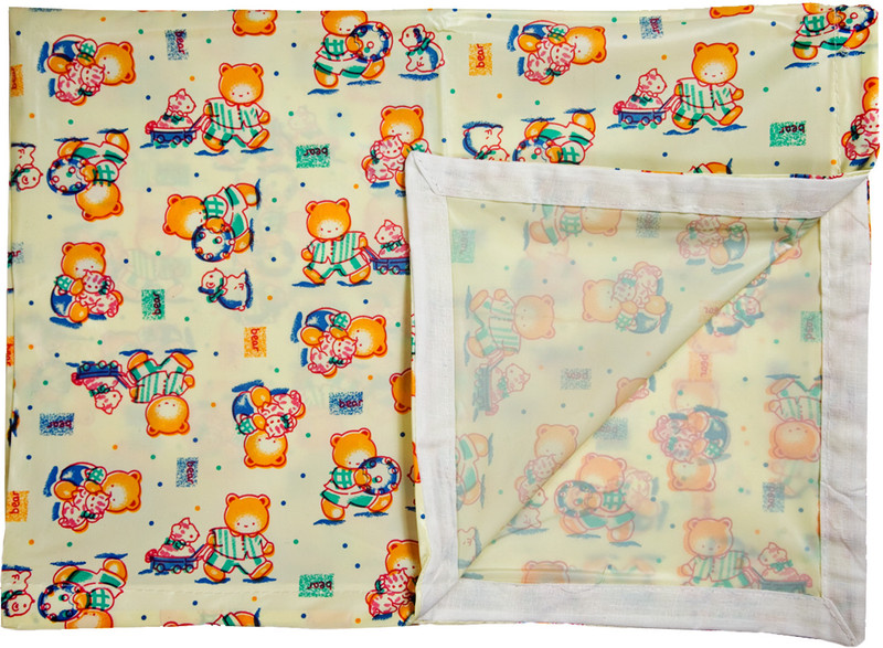 Love Baby Single Bedsheet(Pack of 1, Yellow)