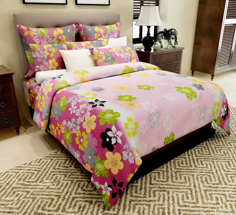 Home Candy Cotton Floral Double Bedsheet(1 Double Bedsheet, 2 Pillow Covers, Multicolor) RS.666 (75.00% Off) - Flipkart