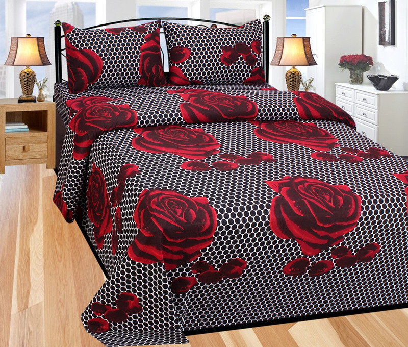 neelgiri 400 TC Cotton Double King Floral Bedsheet(Pack of 1, Multicolor)
