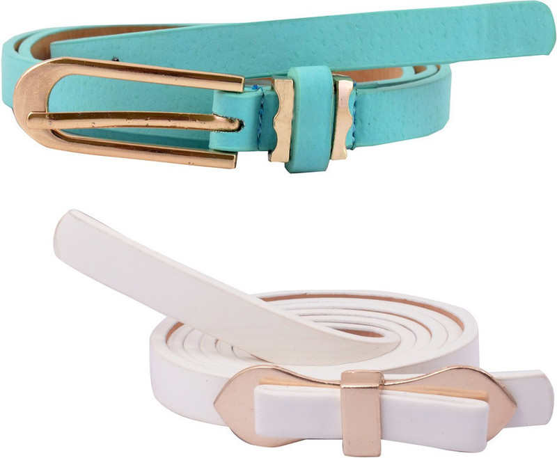 Antiformal Women White, Blue Artificial Leather Belt Antiformal Women White, Blue Artificial Leather Belt