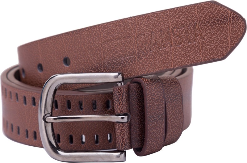 Gansta Men Casual Brown Artificial Leather Belt