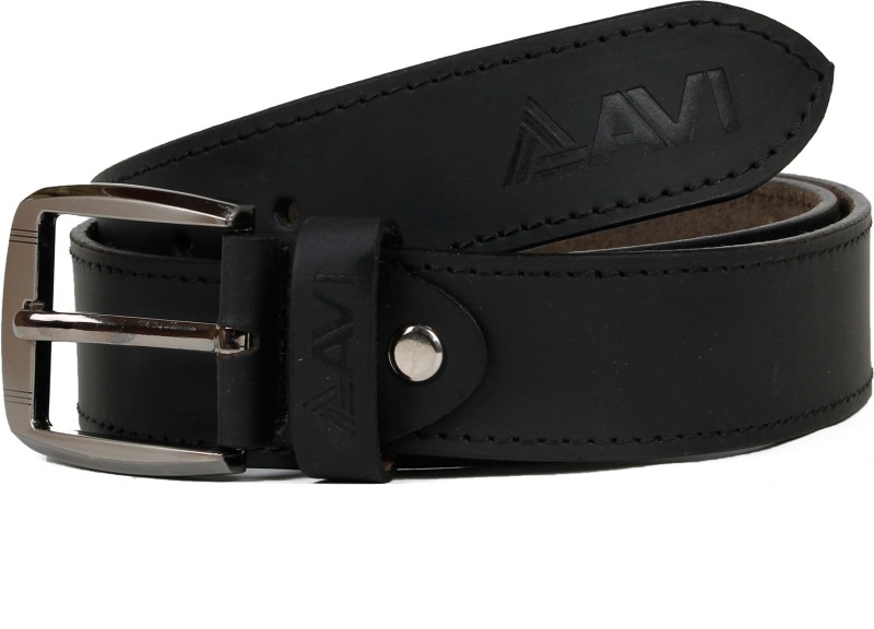 AVI Men Black Genuine Leather Belt