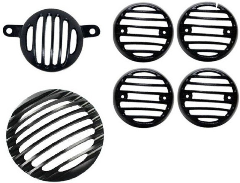 AutoSwag ASW6PCSBRILL-01 Bike Headlight Grill(Black)