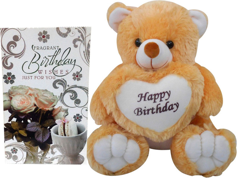 Saugat Traders Happy Birthday Soft Teddy With Birthday Greeting Card(Set of 2) Saugat Traders Happy Birthday Soft Teddy With Birthday Greeting Card(Set of 2)