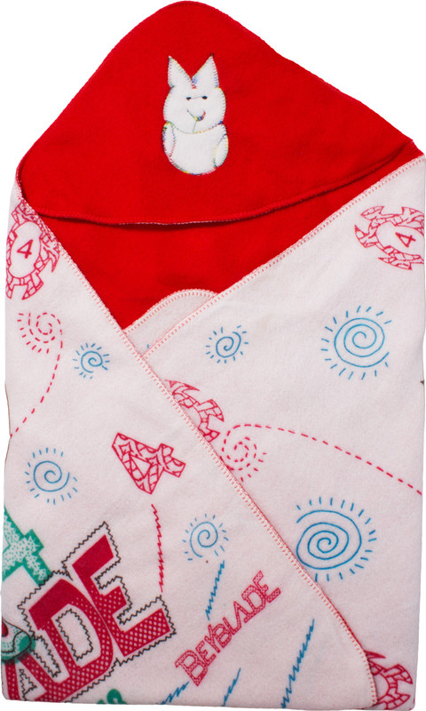 Utc Garments Cartoon Single Hooded Baby Blanket(Microfiber, Red) Utc Garments Cartoon Single Hooded Baby Blanket(Microfiber, Red)