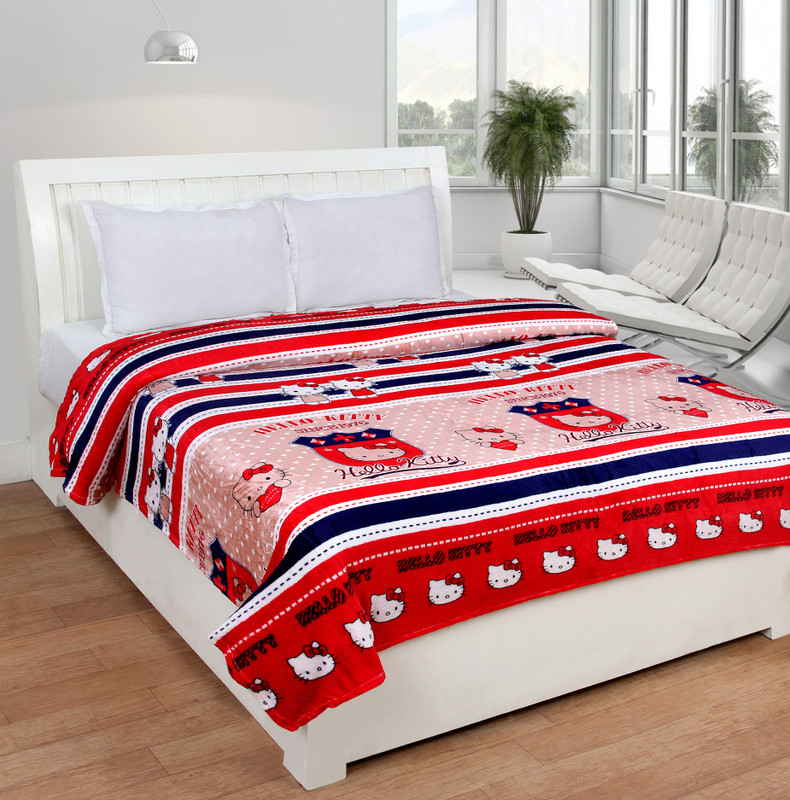 Bed & Bath Cartoon Double Blanket(Polyester, Red, White, Blue) Bed & Bath Cartoon Double Blanket(Polyester, Red, White, Blue)