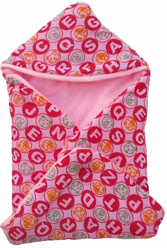 Brandonn Polka Single Hooded Baby Blanket(Microfiber, Pink) Brandonn Polka Single Hooded Baby Blanket(Microfiber, Pink)