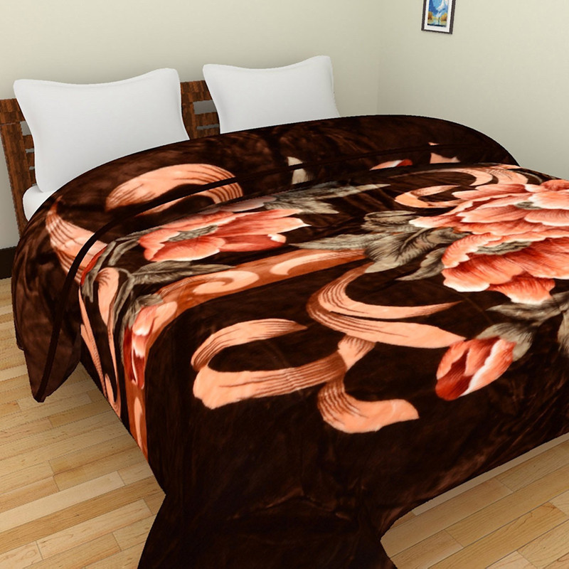 sovam Floral Double Mink Blanket(Microfiber, Multicolor)