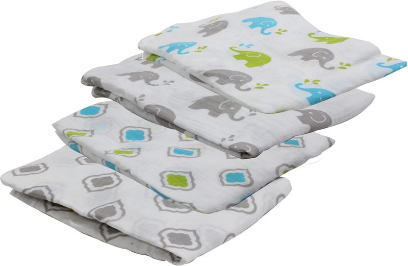 Bacati Animal King Dohar(Microfiber, Aqua)