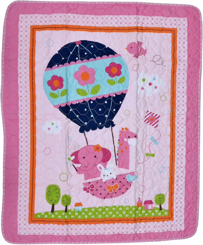 hnt kids Printed, Animal, Cartoon, Geometric Crib Comforter(Poly Cotton, Multicolor)