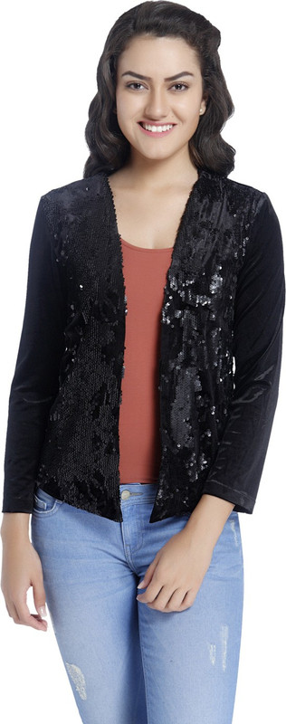 Only Embellished Mandarin Casual Women Blazer(Black)