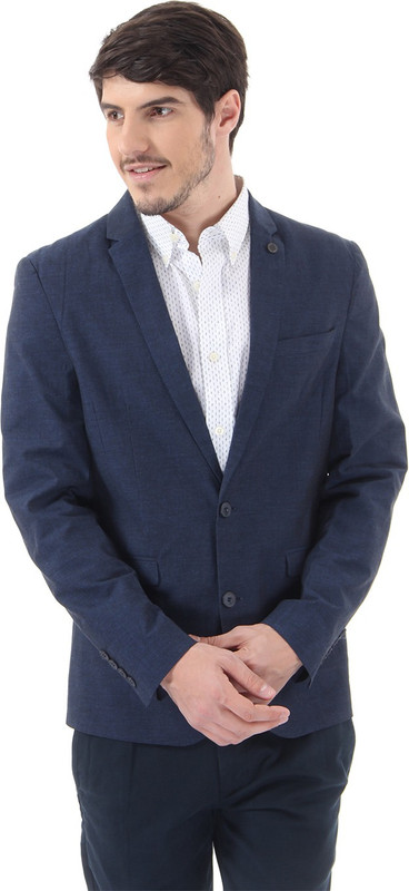 Selected Solid Single Breasted Casual Men Blazer(Dark Blue)