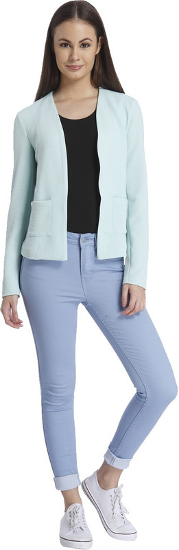 Only Solid Single Breasted Formal Women Blazer(Blue)