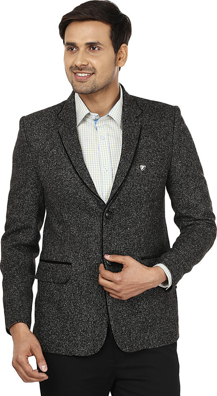 Platinum Studio Self Design Single Breasted Formal, Casual Men Blazer(Grey)