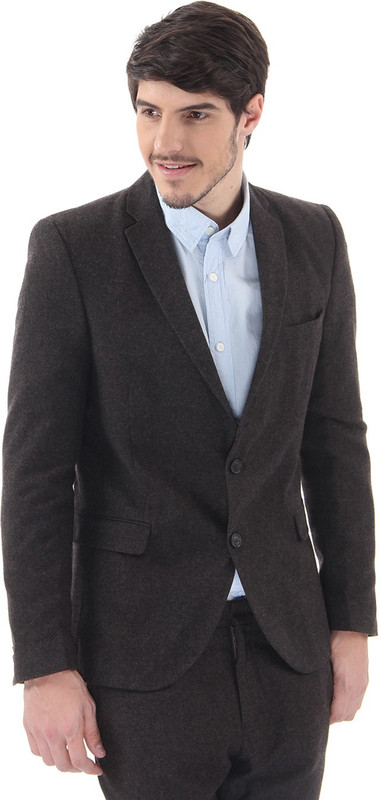 Selected Solid Single Breasted Casual Men Blazer(Brown)