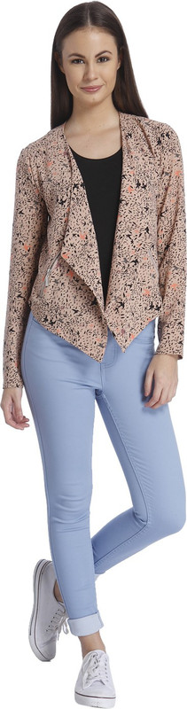 Only Printed Single Breasted Casual Women Blazer(Brown)