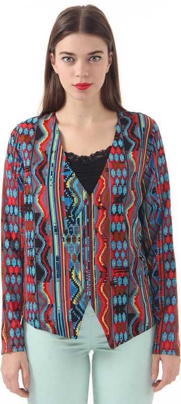 Vero Moda Printed Single Breasted Casual Women Blazer(Multicolor)