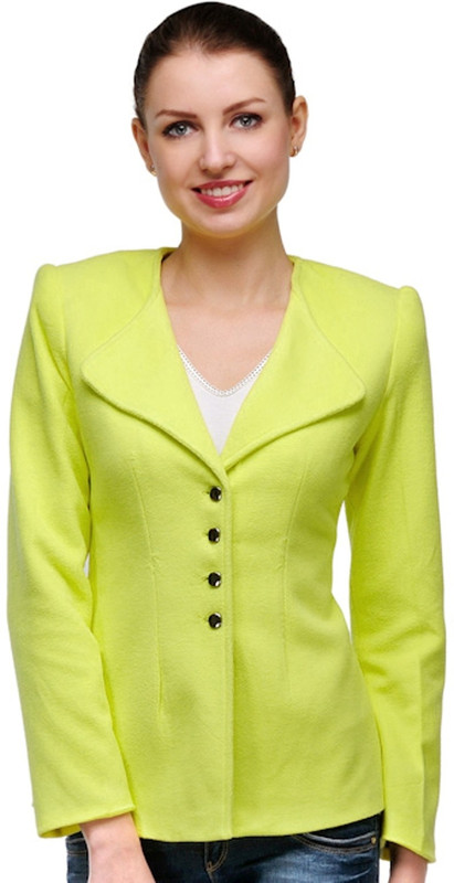 Stilestreet Solid Single Breasted Casual Women Blazer(Yellow)