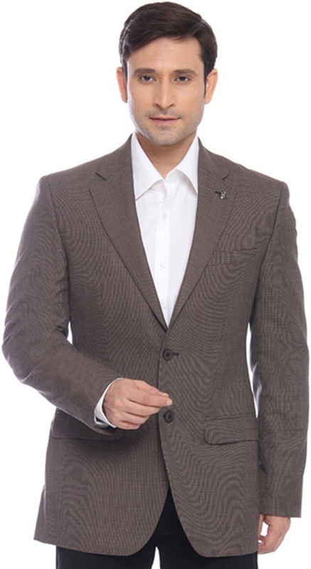 Raymond Solid Single Breasted Formal Men Blazer(Brown)
