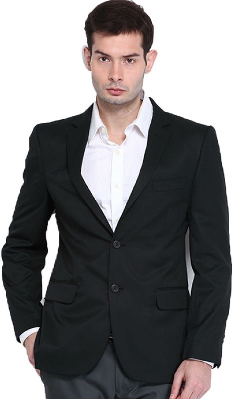 Menjestic Solid Single Breasted Lounge Wear, Formal Men Blazer(Black)
