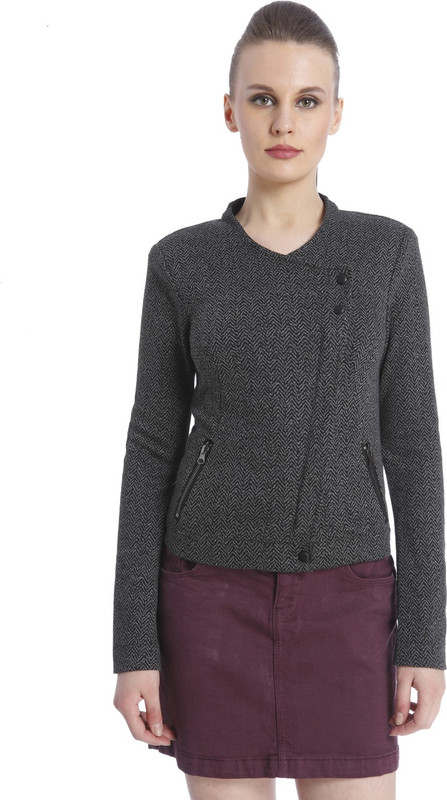 Vero Moda Solid Double Breasted Casual Women Blazer(Grey)