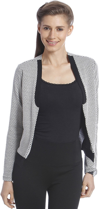 Only Self Design Single Breasted Casual Women Blazer(Black)