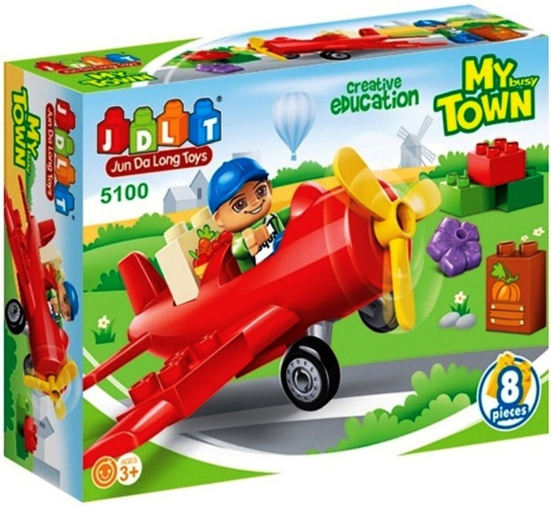 Saffire JDLT My Busy Town Building Blocks - 08 Pieces(Multicolor)