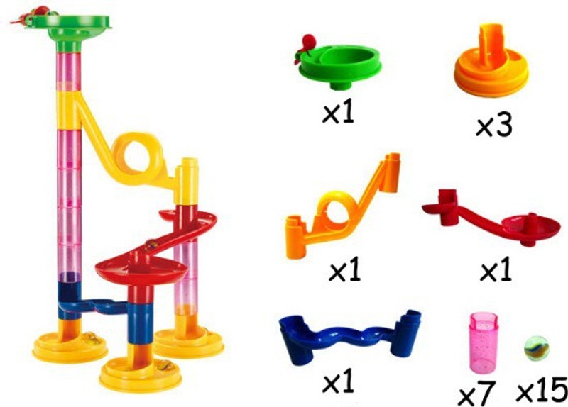 Little Grin Marble Runs Building Construction Blocks Set Educational Toy Gift 29pcs(Multicolor)