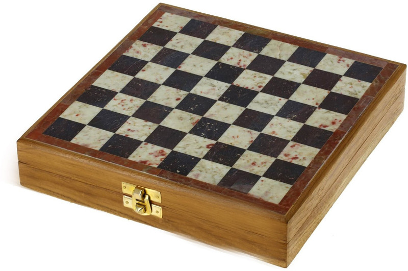 Nakkashee White And Black Marble Orignall Stone Chess 6 inch Board Game